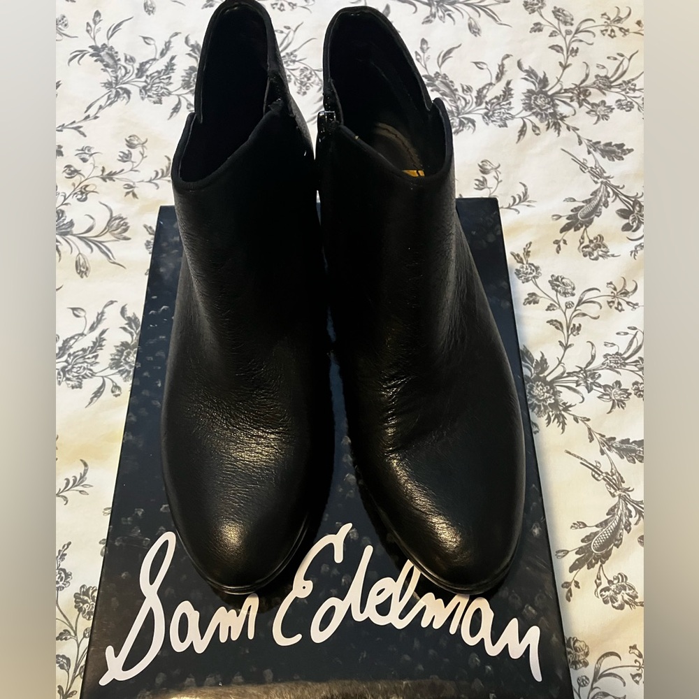 Sam Edelman Black Leather Ankle Boots
